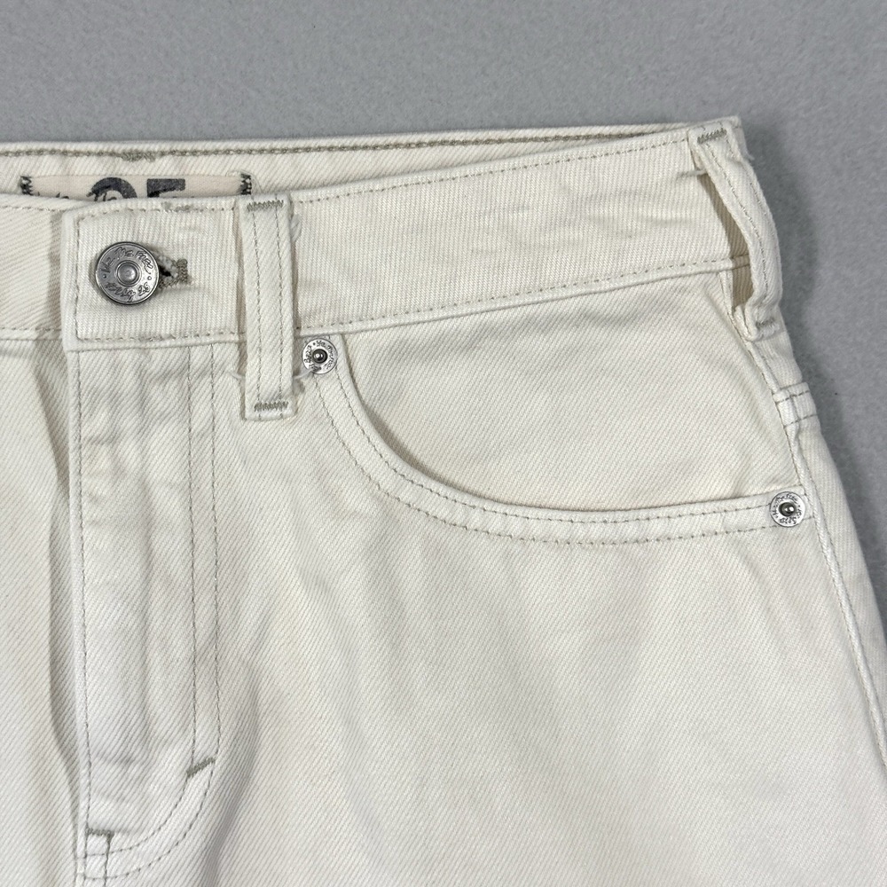 We The Free People Skirt Womens 25 Bailey Fringe Raw Hem Denim Jean Cream Boho - Picture 2 of 12